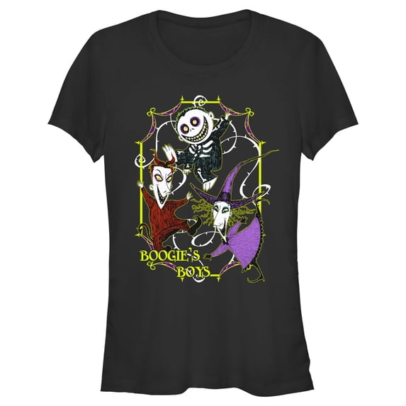 Junior's The Nightmare Before Christmas Boogie's Boys Crew Graphic Tee Black Small