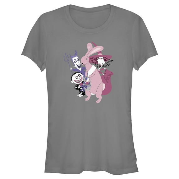 Junior's The Nightmare Before Christmas Easter Bunny Caught Graphic Tee Charcoal Small