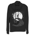thumbnail image 1 of Junior's The Nightmare Before Christmas Halloween Jack Skellington Sally Meant to Be Cowl Neck Sweatshirt Black Small, 1 of 4