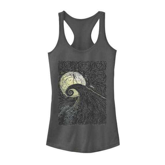 Junior's The Nightmare Before Christmas Halloween Jack on Spiral Hill Racerback Tank Top