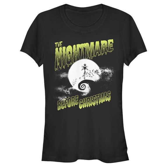 Junior's The Nightmare Before Christmas Halloween Retro Logo Graphic Tee