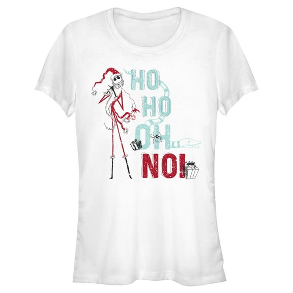 Junior's The Nightmare Before Christmas Ho Ho Oh No Sandy Claws  Graphic Tee White 2X Large
