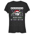 thumbnail image 1 of Junior's The Nightmare Before Christmas Holiday Scares Jack Face Graphic Tee Black Small, 1 of 3