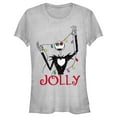 thumbnail image 1 of Junior's The Nightmare Before Christmas Jack Jolly Christmas Lights Graphic Tee Athletic Heather Large, 1 of 3