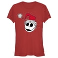 thumbnail image 1 of Junior's The Nightmare Before Christmas Jack Santa Hat Graphic Tee Red Medium, 1 of 3