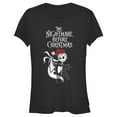 thumbnail image 1 of Junior's The Nightmare Before Christmas Jack Skellington Santa Hat Logo Graphic Tee Black Small, 1 of 3