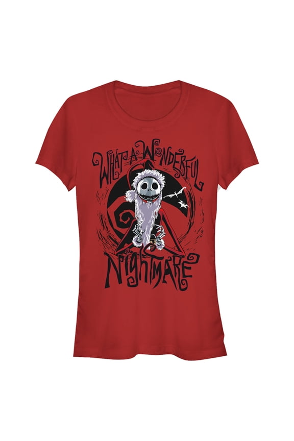 Junior's The Nightmare Before Christmas Jack Skellington What a Wonderful Nightmare Graphic Tee Red Medium