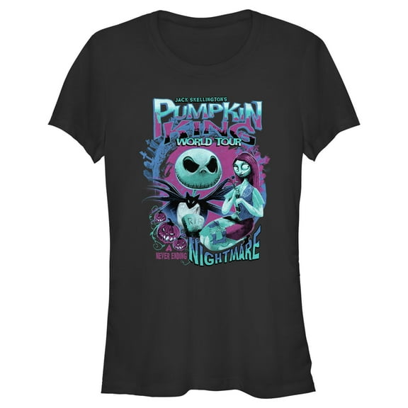 Junior's The Nightmare Before Christmas Jack Skellington's World Tour  Graphic Tee Black 2X Large