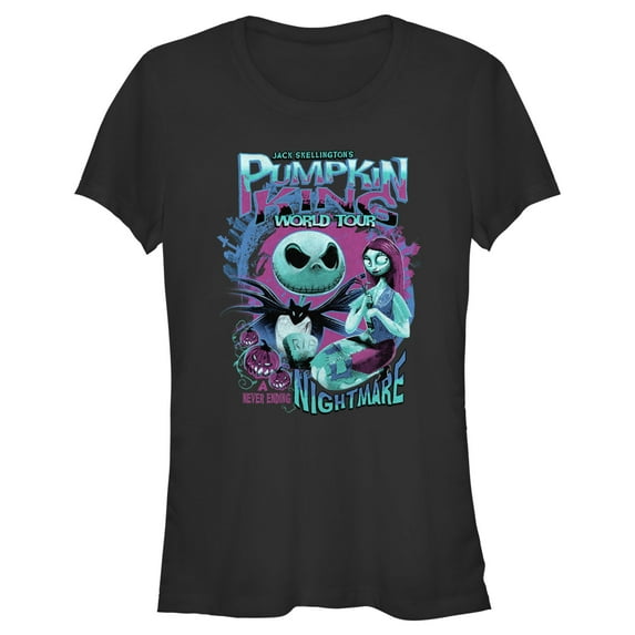 Junior's The Nightmare Before Christmas Jack Skellington's World Tour Graphic Tee Black 2X Large