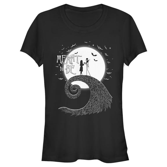 Junior's The Nightmare Before Christmas Jack and Sally Meant to Be Graphic Tee Black 2X Large