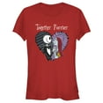 thumbnail image 1 of Junior's The Nightmare Before Christmas Jack and Sally Together Forever Graphic Tee Red Medium, 1 of 3