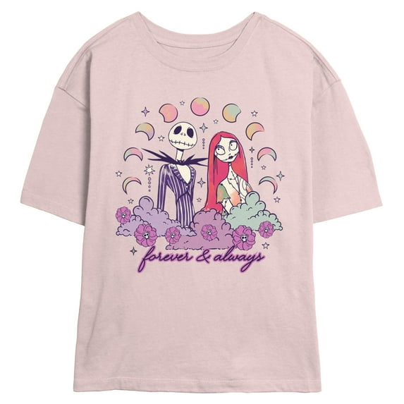 Junior's The Nightmare Before Christmas Jack and Sandy Forever Graphic T-Shirt