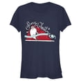 thumbnail image 1 of Junior's The Nightmare Before Christmas Scary Christmas Santa Claus Graphic Tee Navy Blue Medium, 1 of 3