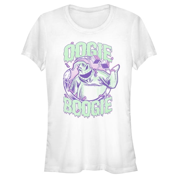 Junior's The Nightmare Before Christmas Slimy Oogie Boogie Graphic Tee White Large