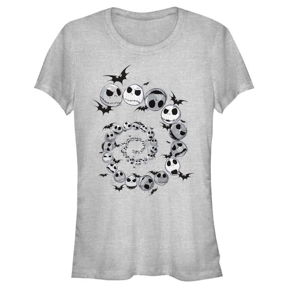 Junior's The Nightmare Before Christmas Spiral Jack Graphic Tee Athletic Heather 2X Large