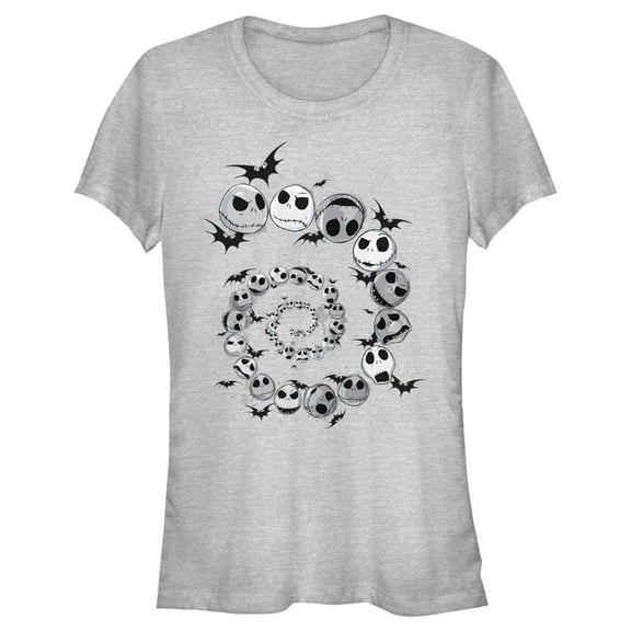 Junior's The Nightmare Before Christmas Spiral Jack  Graphic Tee Athletic Heather Medium