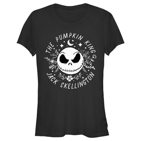 Junior's The Nightmare Before Christmas The Pumpkin King Face Graphic Tee Black Small
