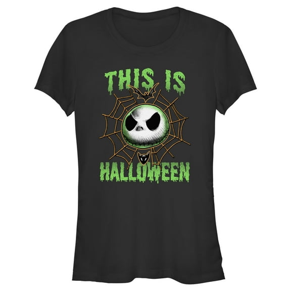 Junior's The Nightmare Before Christmas This Is Halloween Jack Face  Graphic Tee Black 2X Large