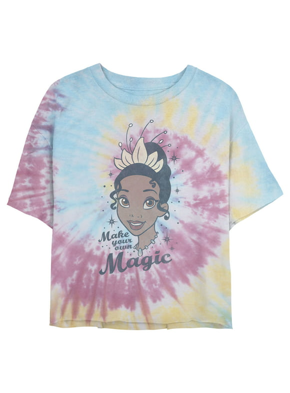 Junior's The Princess and the Frog Tiana Make Magic Crop Graphic Tee Tie Dye 2X Large