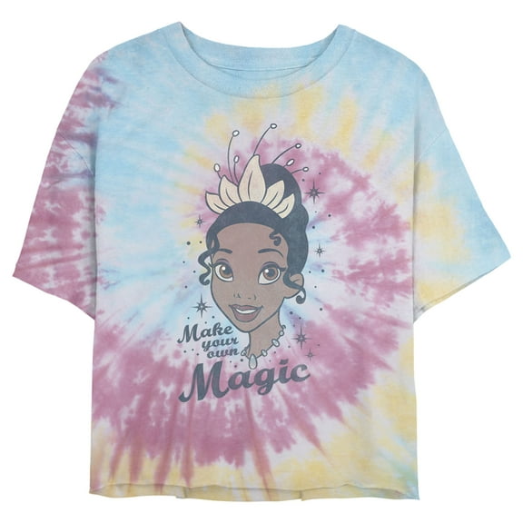 Junior's The Princess and the Frog Tiana Make Magic Crop Graphic Tee Tie Dye X Large