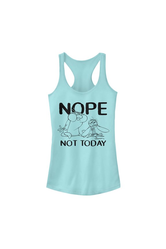 Junior's The Ren & Stimpy Show Nope Not Today  Racerback Tank Top Cancun X Large