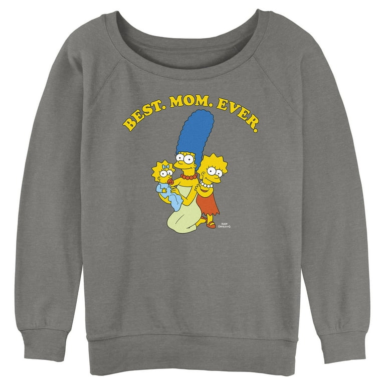 Junior s The Simpsons Marge Best Mom Ever Sweatshirt Gray Heather 2X Large Walmart