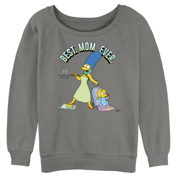 Junior's The Simpsons Marge Best. Mom. Ever. Sweatshirt Gray Heather X Large