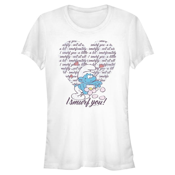 Junior's The Smurfs I Smurf You  Graphic T-Shirt