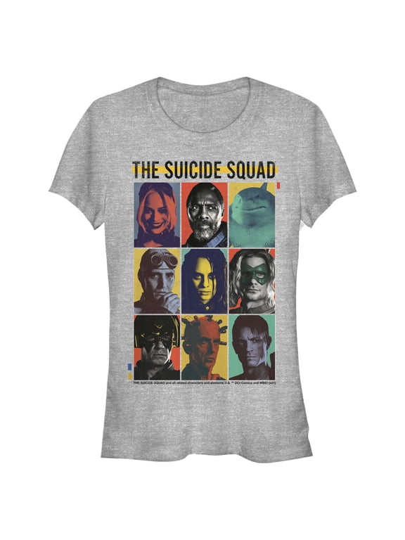 Junior's The Suicide Squad Character Portraits Graphic Tee Athletic Heather Large