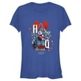 thumbnail image 1 of Junior's The Suicide Squad Harley Quinn Jungle Card Graphic Tee Royal Blue Small, 1 of 3