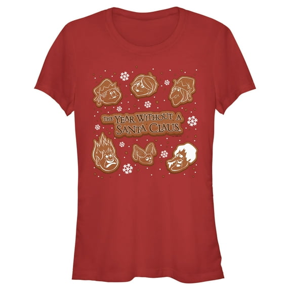 Junior's The Year Without a Santa Claus Gingerbread Squad Graphic Tee Red Small