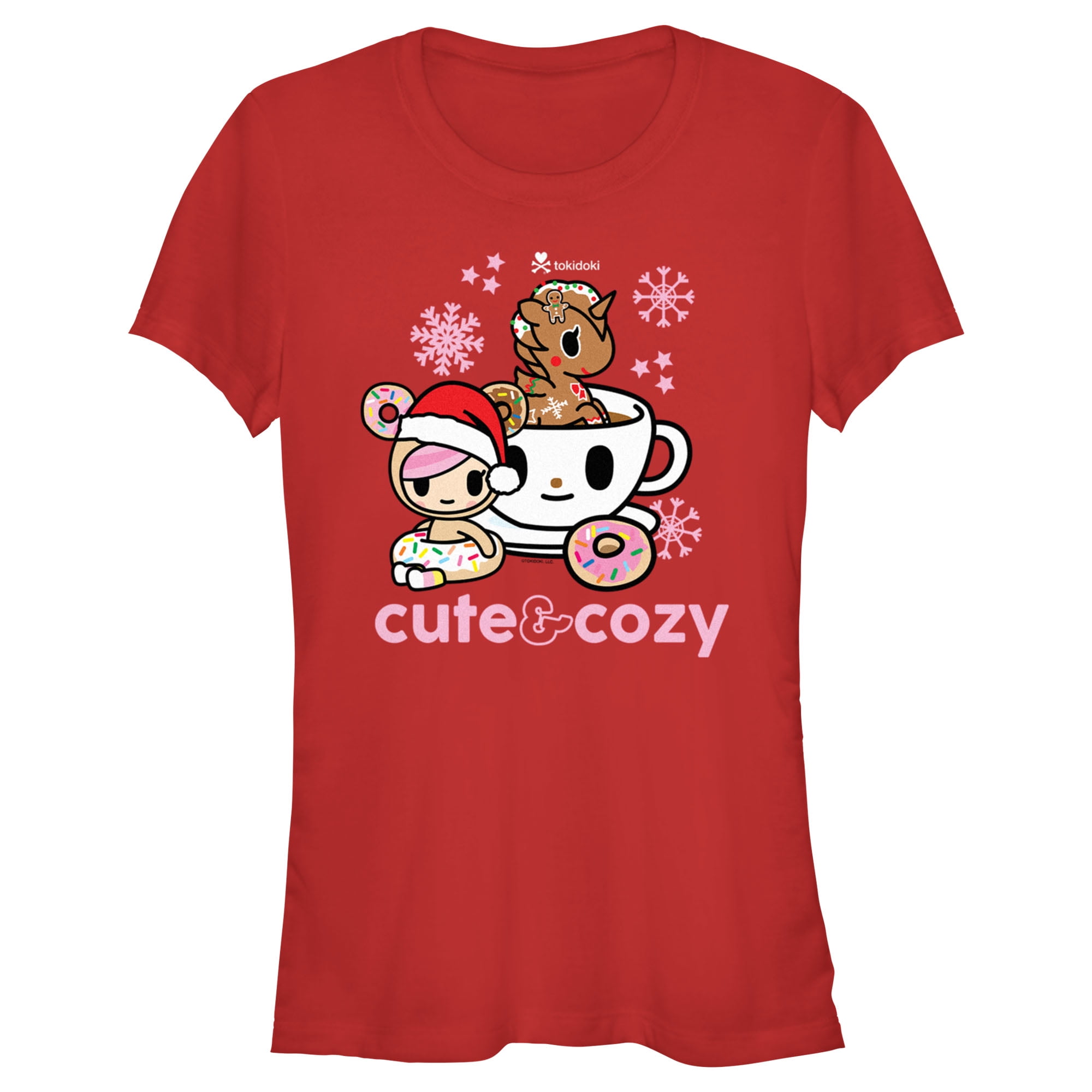 Junior's Tokidoki Cute and Cozy Macchiato Graphic Tee Red Large