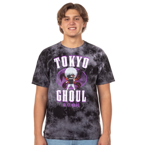 Tokyo Ghoul Anime T-Shirt Men's Chibi Ken Kaneki Rinkaku Kagune Tie Dye Short Sleeve Tee