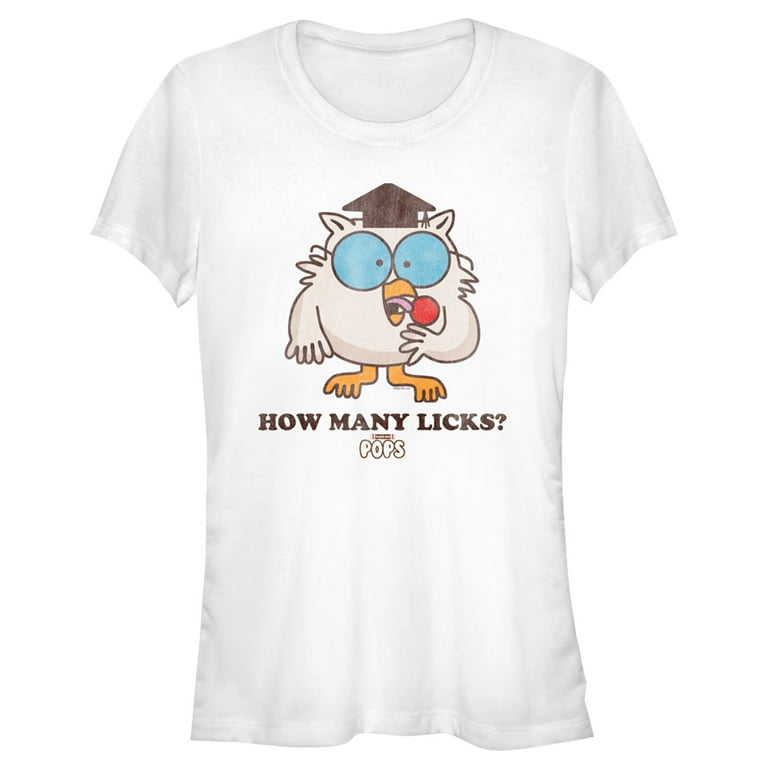 Junior's Tootsie Pop Mr. Owl How Many Licks Graphic Tee White