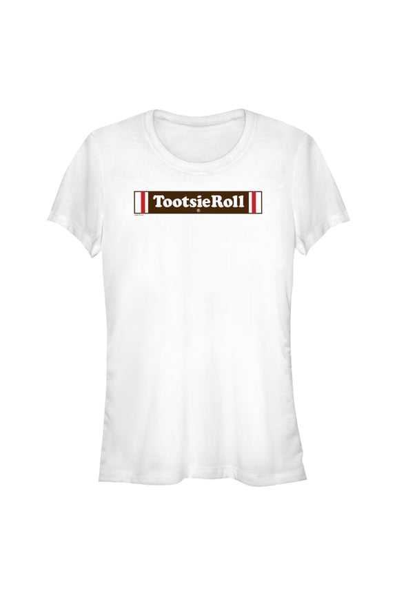 Junior's Tootsie Roll Classic Candy  Graphic Tee White Medium