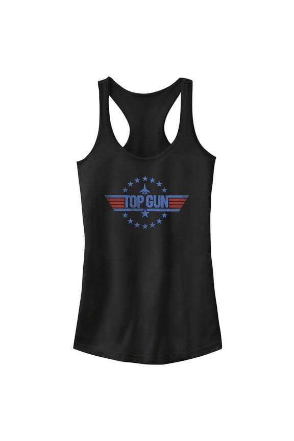 Junior's Top Gun Circle of Stars Logo Racerback Tank Top