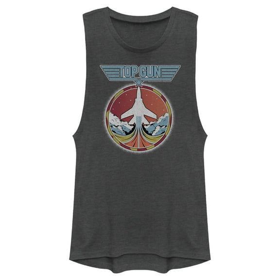 Junior's Top Gun Fighter Jet Liftoff  Festival Muscle Graphic T-Shirt