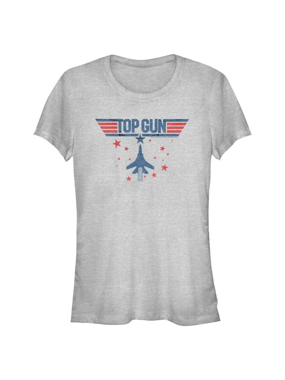 Junior's Top Gun Fighter Jet and Stars Logo Graphic T-Shirt