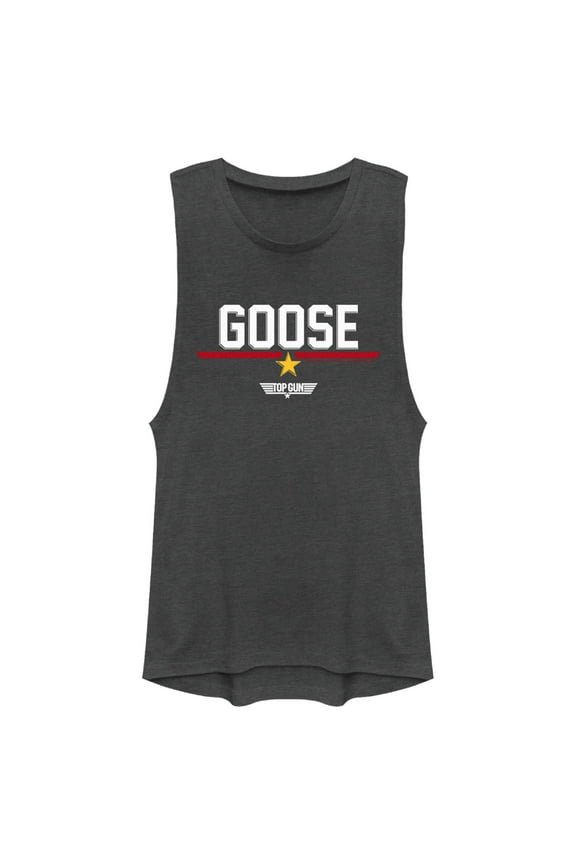 Junior's Top Gun Nick "Goose" Bradshaw Logo Festival Muscle Graphic T-Shirt
