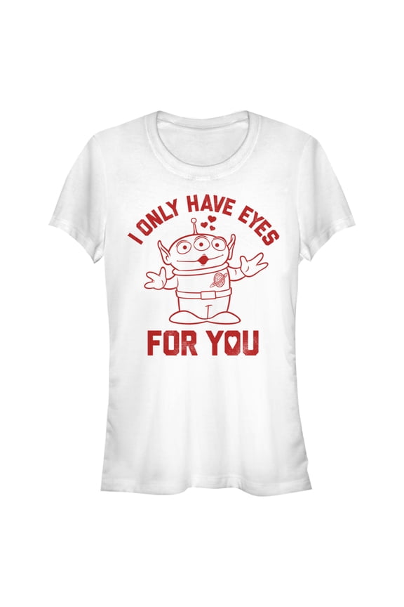Junior's Toy Story Alien I Only Have Eyes for You  Graphic Tee White Large