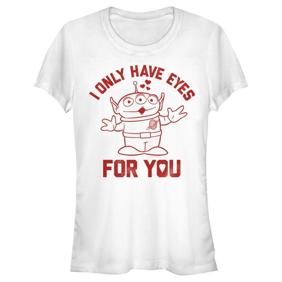 Junior's Toy Story Alien I Only Have Eyes for You  Graphic Tee White Medium