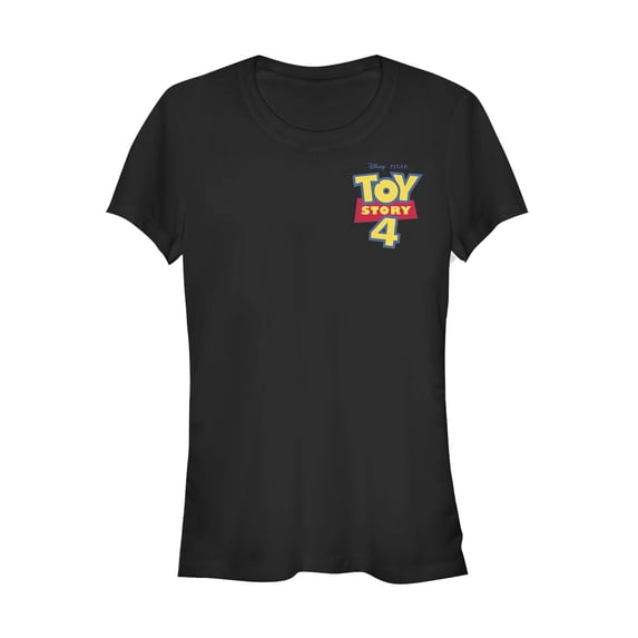Junior's Toy Story Bold Logo Badge Graphic Tee Black Large