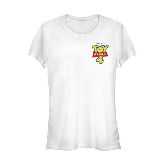 Junior's Toy Story Bold Logo Badge Graphic Tee White Large