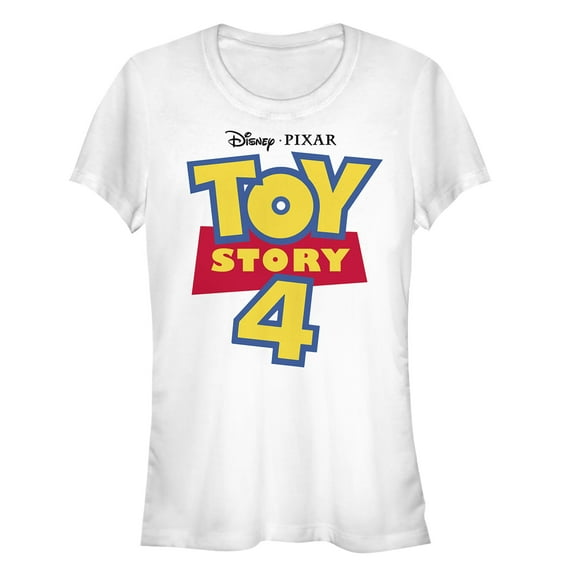 Junior's Toy Story Bold Logo  Graphic Tee White Small