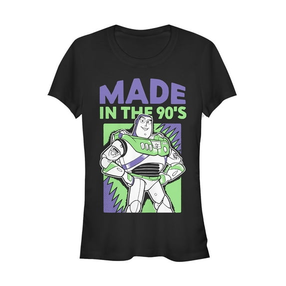Junior's Toy Story Buzz Lightyear Made in 90s Graphic Tee Black X Large