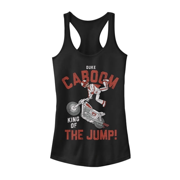 Junior's Toy Story Caboom Jump King Racerback Tank Top Black Medium