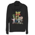 thumbnail image 1 of Junior's Toy Story Character Logo Party  Cowl Neck Sweatshirt Black 2X Large, 1 of 3