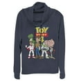 thumbnail image 1 of Junior's Toy Story Character Logo Party Cowl Neck Sweatshirt Navy Blue 2X Large, 1 of 3