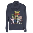 thumbnail image 1 of Junior's Toy Story Character Logo Party Cowl Neck Sweatshirt Navy Blue 3X Large, 1 of 3