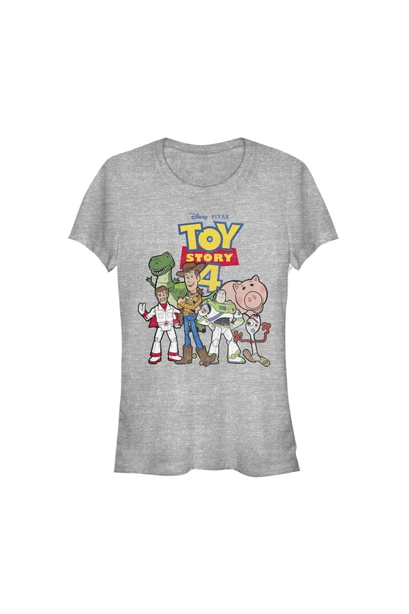 Junior's Toy Story Character Logo Party Graphic Tee Athletic Heather Small